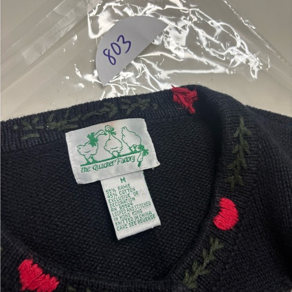 Quacker Factory Size Medium Snowman Cat Cardigan Sweater Christmas Holiday Ugly - Picture 8 of 8